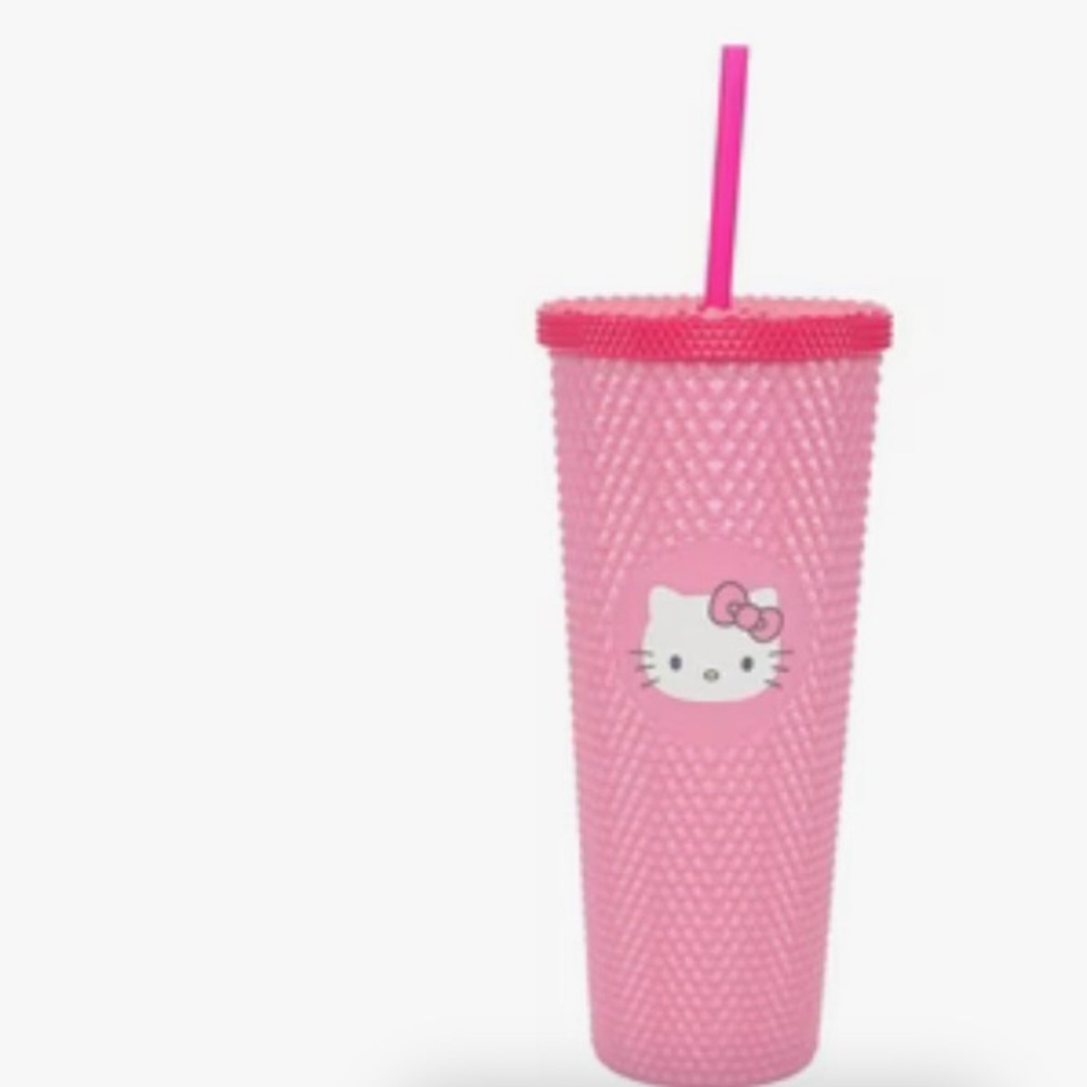 Hello Kitty Pink Pyramid Stud Acrylic Travel Cup